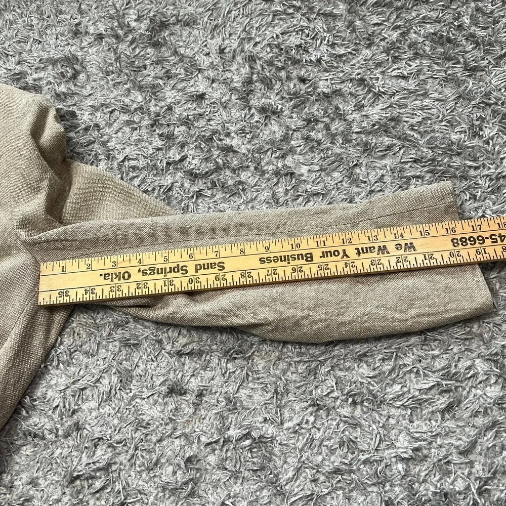 VTG 90s Lands' End Silk‎ Sport Coat Blazer Men 41R Beige Prep Coastal USA